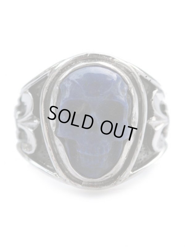 ジョニーデップ愛用アクセサリー「リーダウニー」スカルリング(ラピスラズリ)