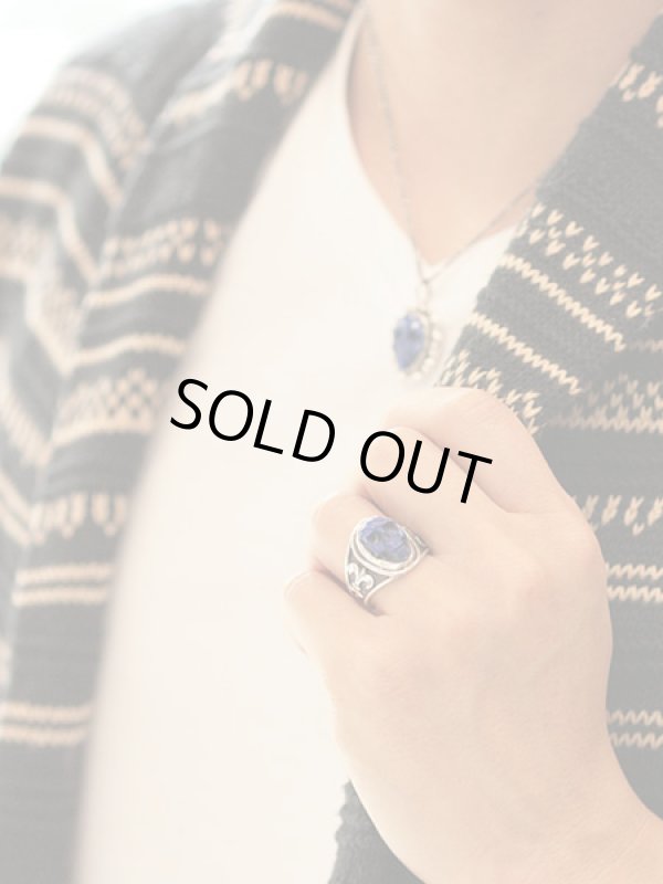 ジョニーデップ愛用アクセサリー「リーダウニー」スカルリング(ラピスラズリ)