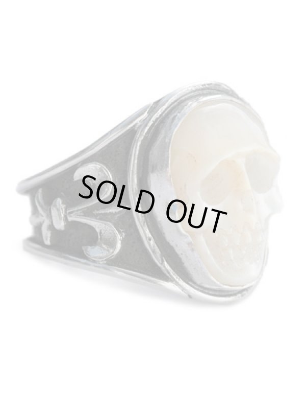 ジョニーデップ愛用アクセサリー「リーダウニー」スカルリング(マザーオブパール)