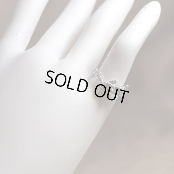 ウロボロスのシルバーリング。「無限」「永遠」の象徴とされる自分の尾を咥えて輪になった竜