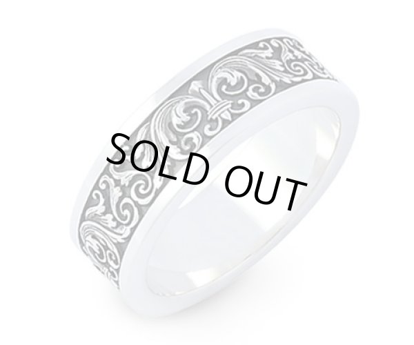 クラシカルデザインリリーリング（ブラック）/AQUA SILVER（アクアシルバー）