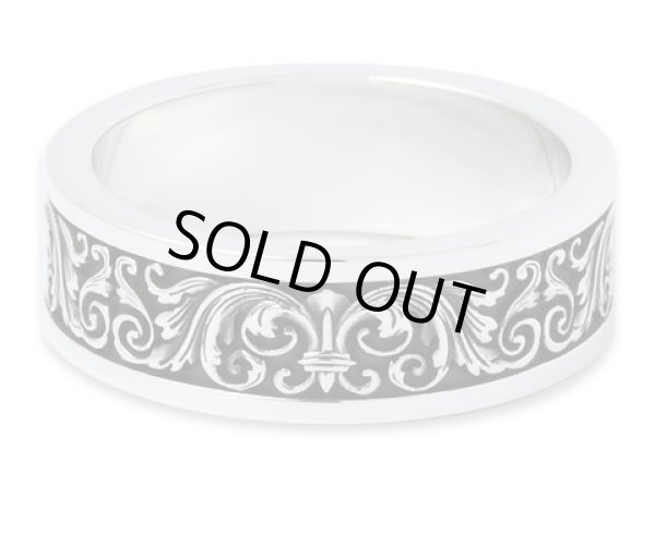 クラシカルデザインリリーリング（ブラック）/AQUA SILVER（アクアシルバー）