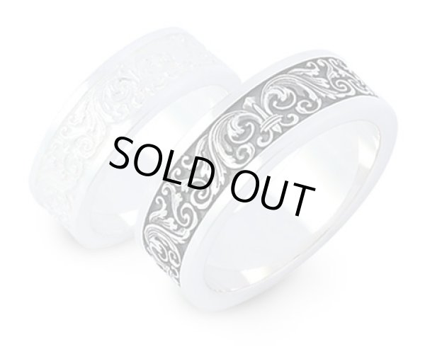 【ペアリング セット】クラシカルデザインリリーリング/AQUA SILVER（アクアシルバー）