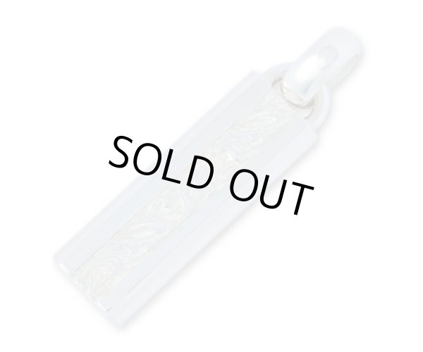 【ペアネックレス セット】クラシカルデザインプレート（ブラック＆ホワイト）/AQUA SILVER（アクアシルバー）