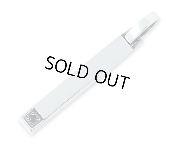 【ペアネックレス セット】プレーンネックレス（ブラックストーン＆クリアストーン）/AQUA SILVER（アクアシルバー）