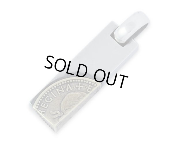 ６ペンスコインペンダント（シルバー＆ブラス） /AQUA SILVER（アクアシルバー）