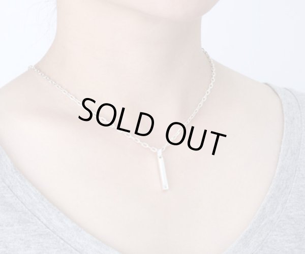 【ペアネックレス セット】プレーンネックレス（ブラックストーン＆クリアストーン）/AQUA SILVER（アクアシルバー）