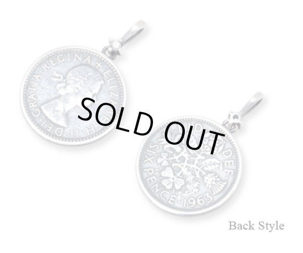 [誕生石]6ペンスコイン＆バースデーストーンペンダント/AQUA SILVER（アクアシルバー）