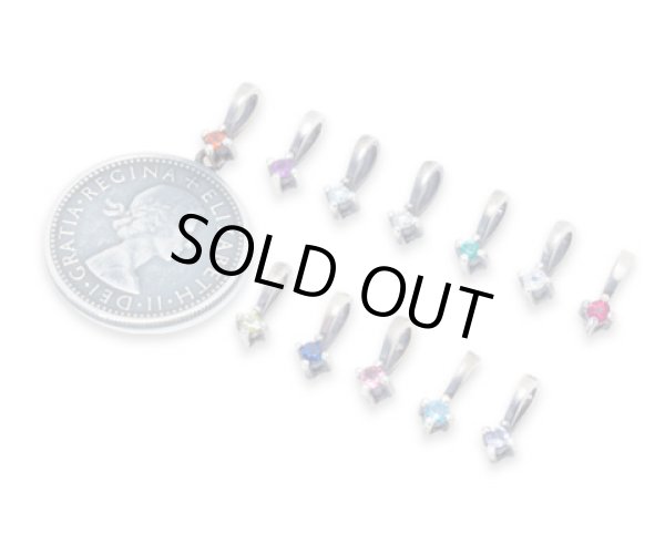 [誕生石]6ペンスコイン＆バースデーストーンペンダント/AQUA SILVER（アクアシルバー）