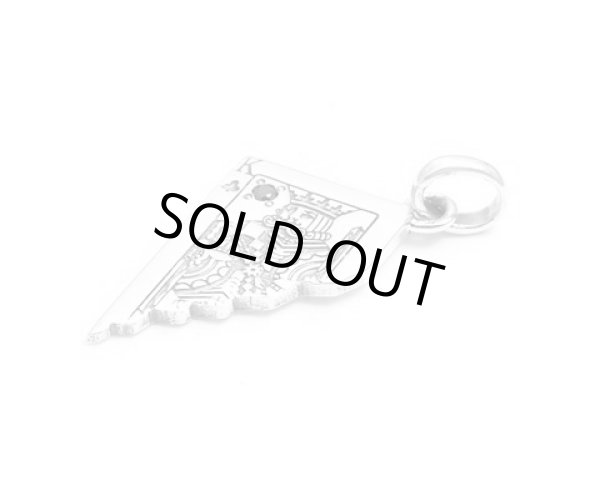 【ペアネックレス セット】[トランプ]キング＆クイーンカードプレート/AQUA SILVER（アクアシルバー）