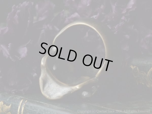 [スカルリング]ラージタナトスリング２（ブラス）/Quetzal（ケツァール）