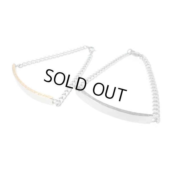 [ペア ブレスレット]ハワイアンエングレイブ プレートブレスレット（ブラック＆ピンクゴールド） / Jellyfish Factory