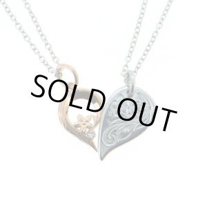 画像: [ペアネックレス]ハワイアンエングレイブ シェアハートネックレス / Jellyfish Factory