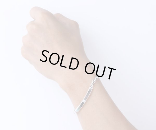 [ペアブレスレット]ブラックシェル&ピンクシェル プレートブレスレット/AQUA SILVER（アクアシルバー）