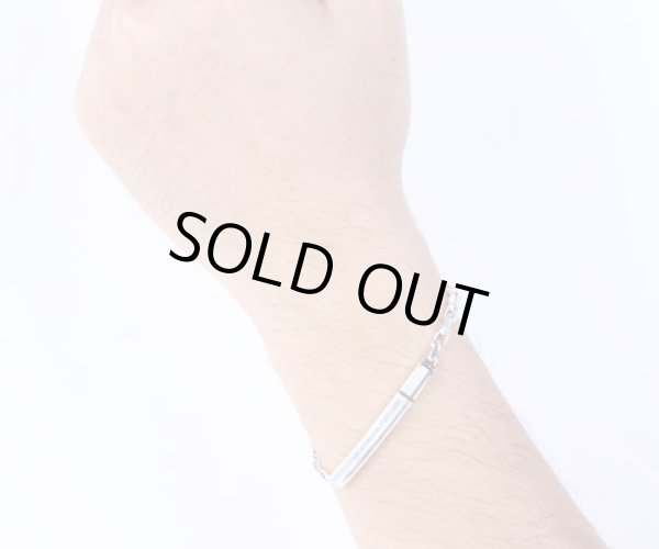 画像6: アクアシルバー/[ペアブレスレット]ブラックシェル&ピンクシェル メッセージプレートブレスレット