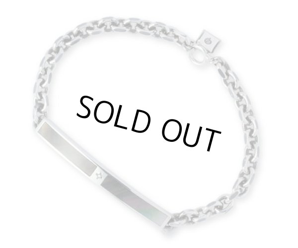 [ペアブレスレット]ブラックシェル&ピンクシェル プレートブレスレット/AQUA SILVER（アクアシルバー）