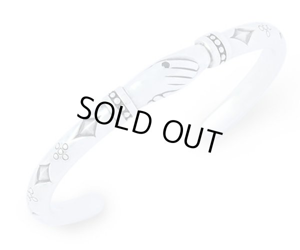 アクアシルバー/シェイクハンドメンズシルバーバングル