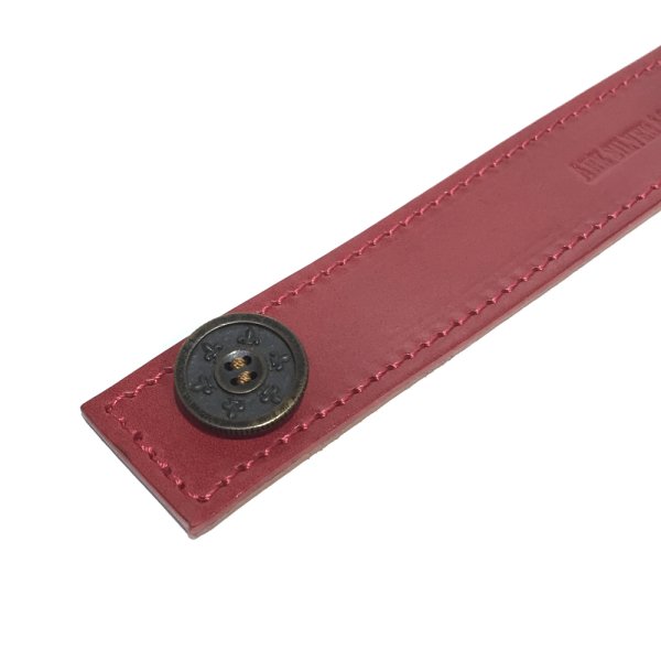 リリーボタン シングルレザーブレスレット(レッド) / Ark silver accessories