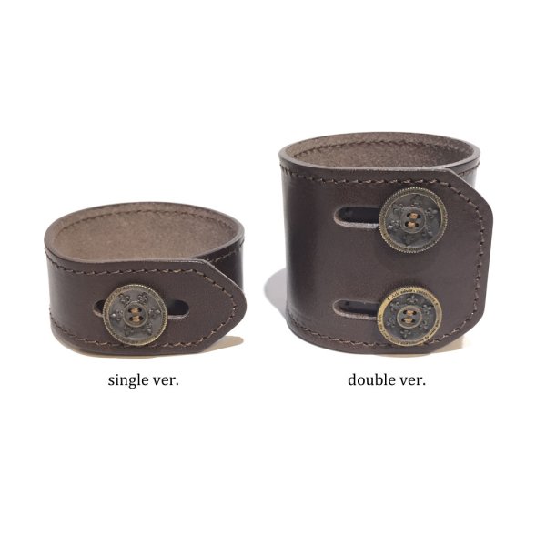 リリーボタン シングルレザーブレスレット(ダークブラウン) / Ark silver accessories