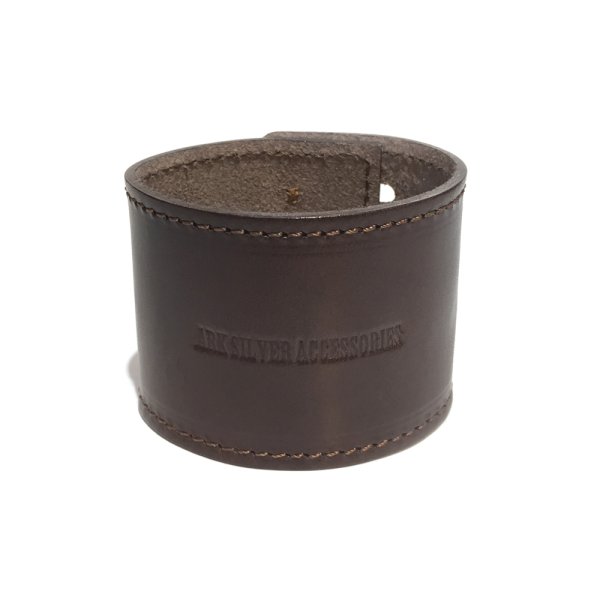 リリーボタン ダブルレザーブレスレット(ダークブラウン) / Ark silver accessories