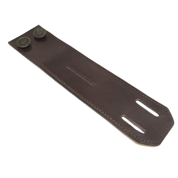 リリーボタン ダブルレザーブレスレット(ダークブラウン) / Ark silver accessories