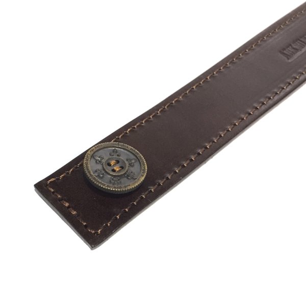 リリーボタン シングルレザーブレスレット(ダークブラウン) / Ark silver accessories