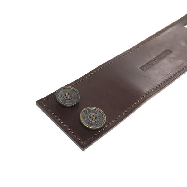 リリーボタン ダブルレザーブレスレット(ダークブラウン) / Ark silver accessories