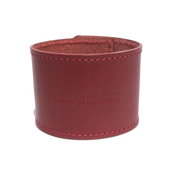リリーボタン ダブルレザーブレスレット(レッド) / Ark silver accessories
