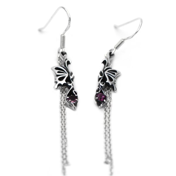 蝶の2連ロングチェーンピアス　蝶のアクセサリーageha（アゲハ）