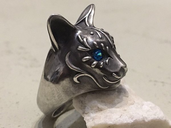 ガッシュ/【ネコ 猫 シルバーリング】Cait Sith has Blue CZ