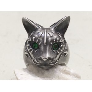 画像: ガッシュ/【ネコ 猫 シルバーリング】Cait Sith has Green CZ Eyes｜gush