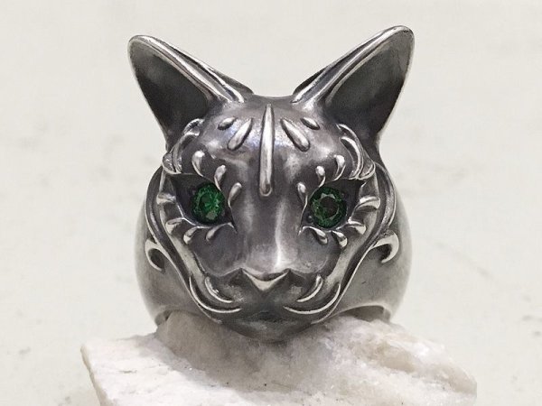 【猫リング】Cait Sith has Green CZ Eyes｜gush（ガッシュ）