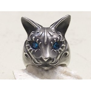 画像: ガッシュ/【ネコ 猫 シルバーリング】Cait Sith has Blue CZ Eyes｜gush