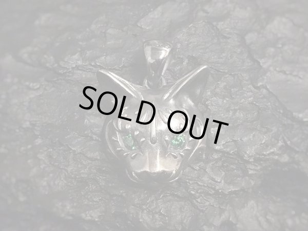 【ネコ 猫ネックレス】Cait Sith has Green CZ Eyes｜gush（ガッシュ）