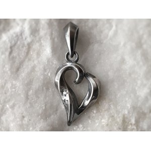 画像: ガッシュ/【ハート シルバーネックレス】Twisted Heart（Stone Setting Style / CZ）｜gush