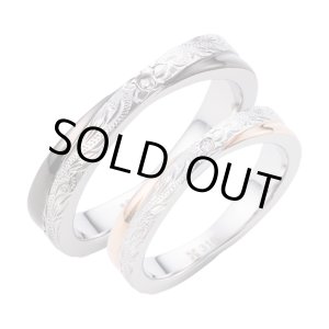 画像: ホワイトクローバー/【ペアリング】ステンレス ハワイアンジュエリー ペアリング（ブラック＆ピンクゴールド）