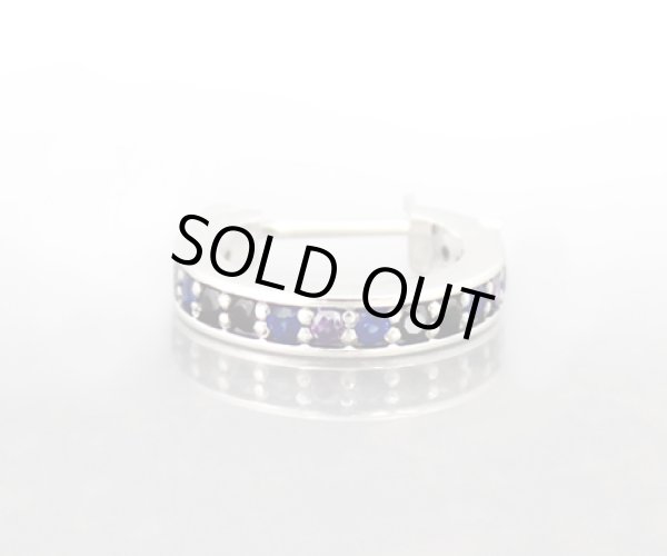 ブルー・ブラック シルバーフープピアス/AQUA SILVER（アクアシルバー）