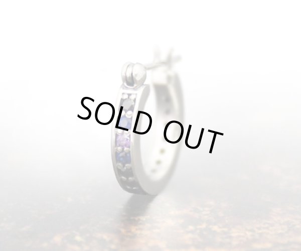 ブルー・ブラック シルバーフープピアス/AQUA SILVER（アクアシルバー）