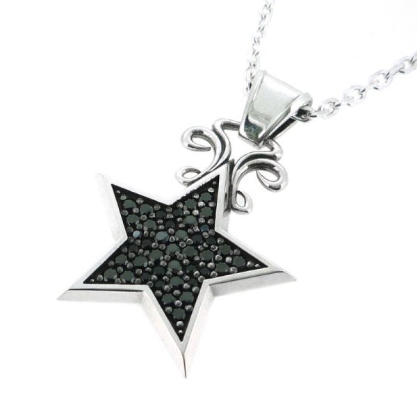 【スターペンダント】スターライトペンダント(ブラックCZ)|Ark silver accessories(アークシルバーアクセサリーズ)