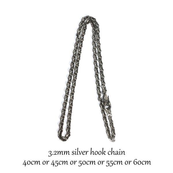 砂時計ペンダント 推奨チェーン(3.2mmアズキチェーン 燻し加工)