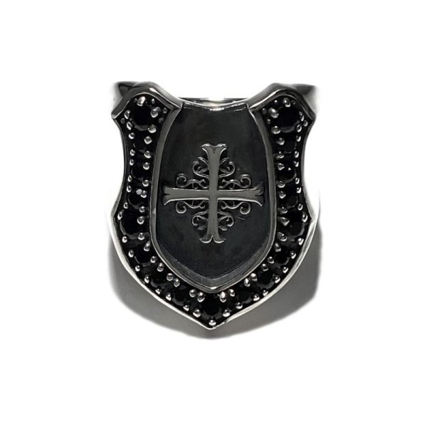 【馬蹄】シャドウクロス ホースシューリング(オニキス) アークシルバーアクセサリーズ