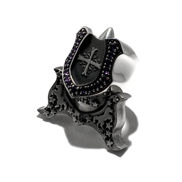 【馬蹄】シャドウクロス ホースシューリング(アメジスト) アークシルバーアクセサリーズ