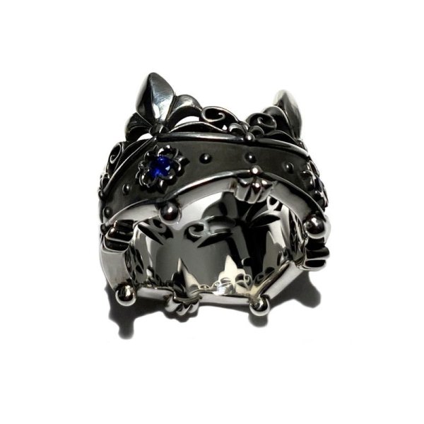 王冠のペアリング「リリークラウンリング(サファイア)」