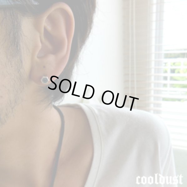 六角柱 シルバーピアス メンズ 片耳 天然石 