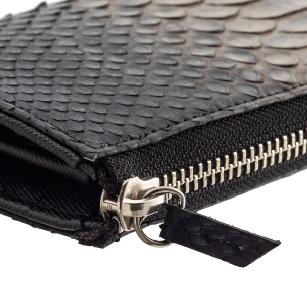 【蛇革/本革】L字 スリム グレーパイソン ロングウォレット/Artemis Classic/アルテミスクラシック