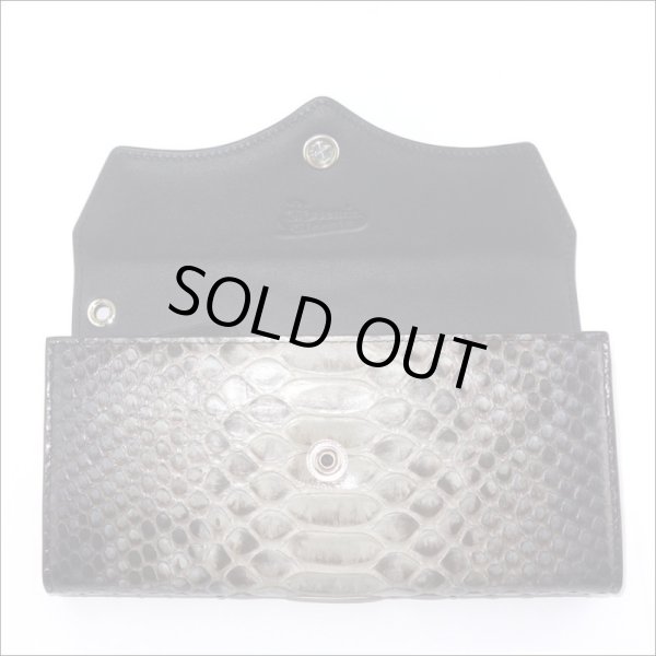 【蛇革/本革】グラデーション グレーパイソン ロングウォレット/Artemis Classic/アルテミスクラシック