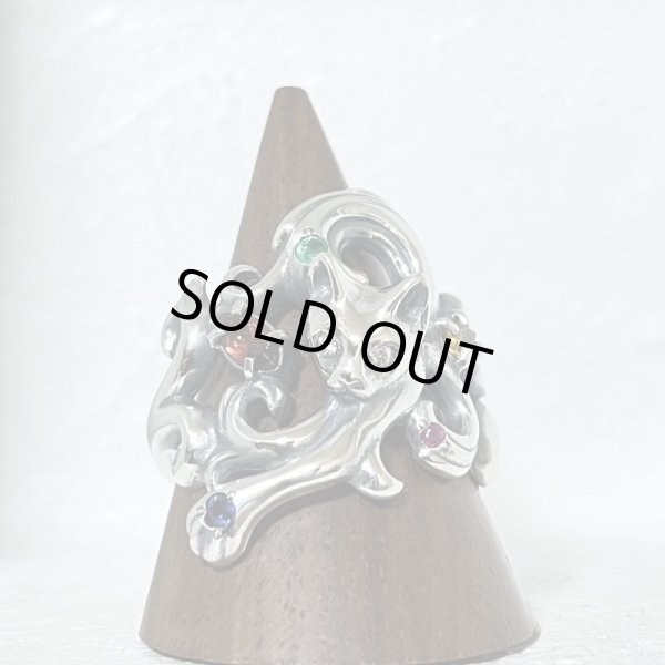 ガッシュ/【ネコ シルバーリング】唐草と猫のリング 石入りver. タイプ3｜gush