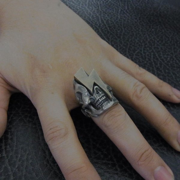 スカル 稲妻 雷 サンダー シルバーリング RAIZIN (ライジン) / BLIND RABBIT(ブラインドラビット)