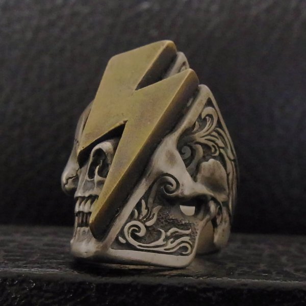 スカル 稲妻 雷 サンダー シルバーリング RAIZIN (ライジン) / BLIND RABBIT(ブラインドラビット)