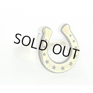 画像: 【馬蹄/星】アクアシルバー/ホースシュー スター リング（シルバー×ブラス）